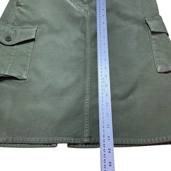ARITZIA WILFRED FREE Havasu Olive Green Chino Cargo Skirt Multi Pocket US Sz 8 - Picture 7 of 10